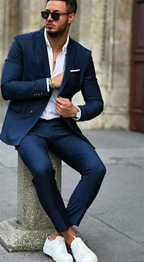 men's sneakers with suit.